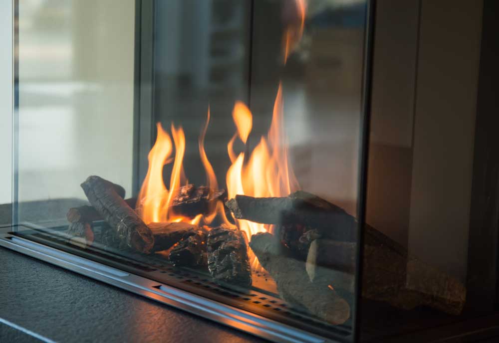 Gas fireplace tempasure